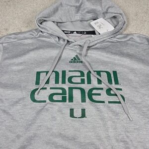Adidas Miami Hurricanes Hoodie Men's L/XL Gray NCAA‎ Sample ClimaWarm Pullover